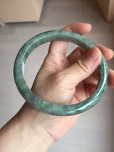 Load image into Gallery viewer, 75.8mm certified Type A 100% Naturaloily dark green gray(油青) purple plus size Jadeite Jade bangle AZ179-1028
