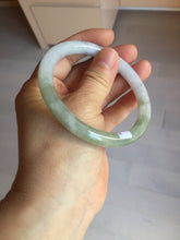 Load image into Gallery viewer, 58.7mm Certified Type A 100% Natural green white slim round cut Jadeite Jade bangle Y169-3693
