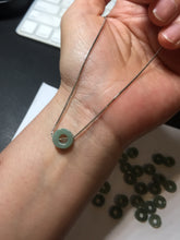 Load image into Gallery viewer, 9.5-10mm Type A 100% Natural light green Guatemala Jadeite Jade small safty ring pendant group PC192 Add on item
