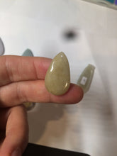 Load image into Gallery viewer, 100% natural icy watery green purple white yellow type A jadeite jade water drop/blessed melon/bamboo pendant necklace group BG45
