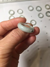 Load image into Gallery viewer, Size 6 1/2-9 100% natural type A white light green broad jadeite jade band ring PA253
