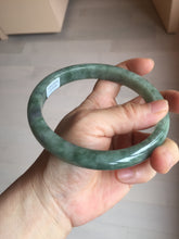 Load image into Gallery viewer, 75.8mm certified Type A 100% Naturaloily dark green gray(油青) purple plus size Jadeite Jade bangle AZ179-1028
