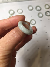 Load image into Gallery viewer, Size 6 1/2-9 100% natural type A white light green broad jadeite jade band ring PA253
