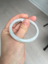 Load image into Gallery viewer, 49mm Type A 100% Natural light green oval Jadeite Jade bangle BM71
