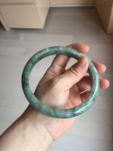 Load image into Gallery viewer, 75.8mm certified Type A 100% Naturaloily dark green gray(油青) purple plus size Jadeite Jade bangle AZ179-1028
