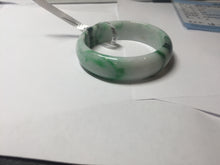 Load image into Gallery viewer, 46.7mm certified Type A 100% Natural sunny green/brown/white(白底青) kids Jadeite Jade bangle/scarf buckle PJ67-0098

