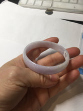 Load image into Gallery viewer, 52.1mm Certified 100% Natural icy white/gray slim round cut nephrite jade bangle PF54-0425
