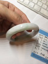 Load image into Gallery viewer, 54.8mm certified 100% natural Type A sunny green/purple/white jadeite jade bangle AA114-1051
