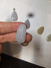 Load image into Gallery viewer, 100% natural icy watery green purple white yellow type A jadeite jade water drop/blessed melon/bamboo pendant necklace group BG45
