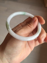 Load image into Gallery viewer, 55.8mm certified 100% natural white sunny green purple slim round cut jadeite jade bangle BL90-4666
