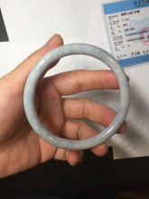 Load image into Gallery viewer, 62.2mm certified Type A 100% Natural white gray light purple round cut Jadeite Jade bangle PE91-3213
