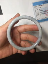 Load image into Gallery viewer, 62.2mm certified Type A 100% Natural white gray light purple round cut Jadeite Jade bangle PE91-3213
