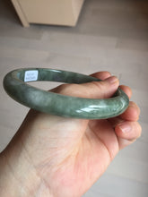 Load image into Gallery viewer, 75.8mm certified Type A 100% Naturaloily dark green gray(油青) purple plus size Jadeite Jade bangle AZ179-1028
