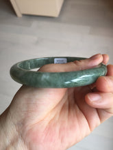 Load image into Gallery viewer, 75.8mm certified Type A 100% Naturaloily dark green gray(油青) purple plus size Jadeite Jade bangle AZ179-1028
