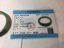 Load image into Gallery viewer, 59.5mm Certified 100% natural Type A oily dark green/ gray (老油青) jadeite jade bangle PB288-3355
