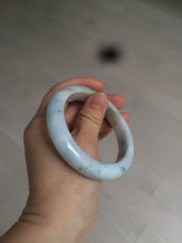 Load image into Gallery viewer, 57.7mm certified Type A 100% Natural light purple/white with green floating flowers Jadeite Jade bangle AY62-0442
