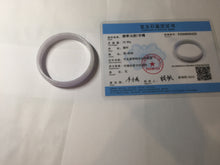 Load image into Gallery viewer, 52.1mm Certified 100% Natural icy white/gray slim round cut nephrite jade bangle PF54-0425

