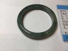 Load image into Gallery viewer, 59.5mm Certified 100% natural Type A oily dark green/ gray (老油青) jadeite jade bangle PB288-3355
