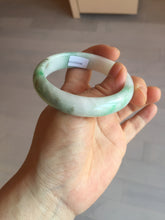 Load image into Gallery viewer, 54mm 100% natural certified sunny green/white (白底青) jadeite jade bangle BL36-5240
