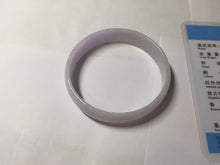 Load image into Gallery viewer, 52.1mm Certified 100% Natural icy white/gray slim round cut nephrite jade bangle PF54-0425
