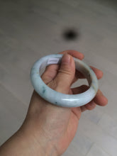 Load image into Gallery viewer, 57.7mm certified Type A 100% Natural light purple/white with green floating flowers Jadeite Jade bangle AY62-0442
