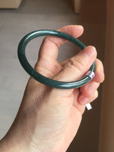 Load image into Gallery viewer, 58.8mm Certified Type A 100% Natural light green/blue/gray Guatemala slim round cut Jadeite bangle BP210-1021
