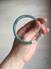 Load image into Gallery viewer, 55.4mm Certified Type A 100% Natural dark green/blue/gray with Guatemala slim round cut Jadeite bangle PE54-7045
