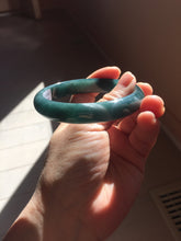 Load image into Gallery viewer, 61mm Certified Type A 100% Natural dark green/blue/gray/black Guatemala Jadeite bangle PJ147-1484
