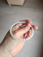 Load image into Gallery viewer, 59mm certifide Type A 100% Natural light green white skinny round cut Jadeite Jade bangle AZ178-0515
