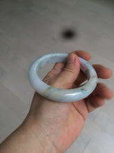 Load image into Gallery viewer, 57.7mm certified Type A 100% Natural light purple/white with green floating flowers Jadeite Jade bangle AY62-0442
