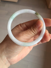 Load image into Gallery viewer, 55.8mm certified 100% natural white sunny green purple slim round cut jadeite jade bangle BL90-4666
