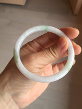 Load image into Gallery viewer, 55.8mm certified 100% natural white sunny green purple slim round cut jadeite jade bangle BL90-4666
