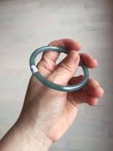 Load image into Gallery viewer, 55.4mm Certified Type A 100% Natural dark green/blue/gray with Guatemala slim round cut Jadeite bangle PE54-7045
