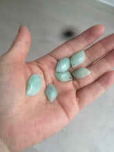 Load image into Gallery viewer, 100% natural type A sunny green jadeite jade Willow leaf/petal pendant group AC80
