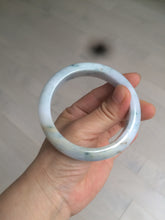 Load image into Gallery viewer, 57.7mm certified Type A 100% Natural light purple/white with green floating flowers Jadeite Jade bangle AY62-0442
