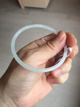 Load image into Gallery viewer, 59mm certifide Type A 100% Natural light green white skinny round cut Jadeite Jade bangle AZ178-0515
