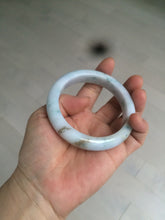 Load image into Gallery viewer, 57.7mm certified Type A 100% Natural light purple/white with green floating flowers Jadeite Jade bangle AY62-0442
