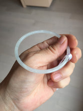 Load image into Gallery viewer, 59mm certifide Type A 100% Natural light green white skinny round cut Jadeite Jade bangle AZ178-0515
