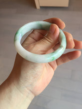 Load image into Gallery viewer, 54mm 100% natural certified sunny green/white (白底青) jadeite jade bangle BL36-5240
