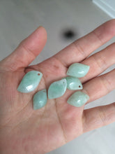 Load image into Gallery viewer, 100% natural type A sunny green jadeite jade Willow leaf/petal pendant group AC80
