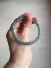 Load image into Gallery viewer, 55.4mm Certified Type A 100% Natural dark green/blue/gray with Guatemala slim round cut Jadeite bangle PE54-7045
