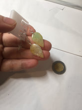 Load image into Gallery viewer, 100% natural type A yellow sunny green(阳绿+黄翡) jadeite jade leaf earring PC25-2
