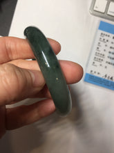Load image into Gallery viewer, 59.5mm Certified 100% natural Type A oily dark green/ gray (老油青) jadeite jade bangle PB288-3355
