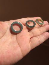Load image into Gallery viewer, 14.5mm 3 1/2 100% natural type A icy watery green/blue Guatemala jadeite jade band ring BP67
