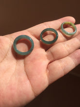 Load image into Gallery viewer, 14.5mm 3 1/2 100% natural type A icy watery green/blue Guatemala jadeite jade band ring BP67
