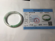 Load image into Gallery viewer, 52.5mm certified type A 100% Natural sunny green/purple oval jadeite jade bangle PF55-0437
