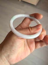 Load image into Gallery viewer, 55.8mm certified 100% natural white sunny green purple slim round cut jadeite jade bangle BL90-4666
