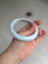 Load image into Gallery viewer, 57.7mm certified Type A 100% Natural light purple/white with green floating flowers Jadeite Jade bangle AY62-0442

