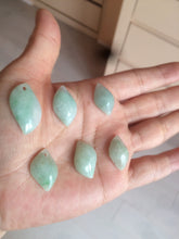 Load image into Gallery viewer, 100% natural type A sunny green jadeite jade Willow leaf/petal pendant group AC80
