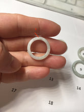 Load image into Gallery viewer, Size 3 3/4-9 1/4100% natural type A white light green light green jadeite jade band ring PA254
